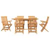 vidaXL Garden Dining Set 7 pcs Brown Solid Teak Wood