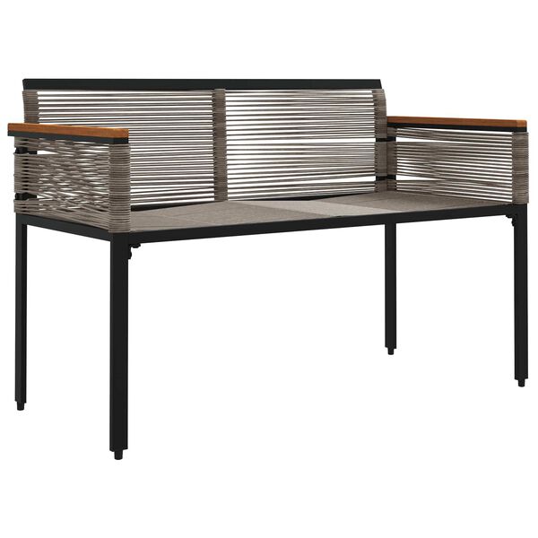 vidaXL Outdoor Bench Grey and Dark Grey 117 x 54 x 74.5 cm Poly Rattan
