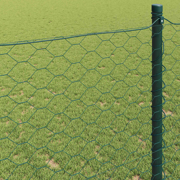 vidaXL Hexagon Fence Green 0.4 x 50 m PVC