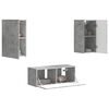vidaXL TV Cabinet Set Wall-mounted 6 pcs Concrete Grey Engineered Wood