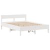 vidaXL Bed Frame without Mattress White 150x200 cm King Size Solid Wood Pine