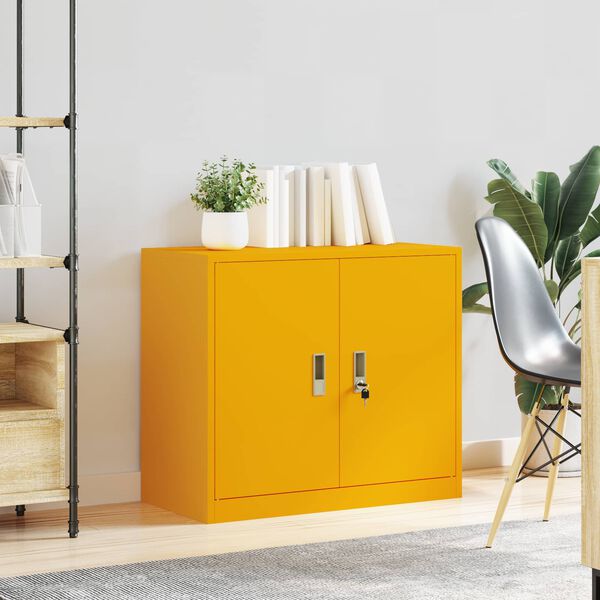 vidaXL Storage Cabinet Mustard Yellow 80 x 40 x 70 cm Steel