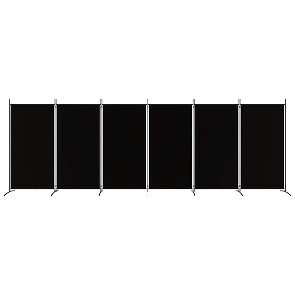 vidaXL 6-Panel Room Divider Black 520x180 cm Fabric