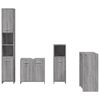 vidaXL 4 Piece Bathroom Furniture Set Grey Sonoma Engineered Wood
