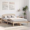 vidaXL Bed Frame with Headboard Natural 120 x 190 cm Solid Pine Wood