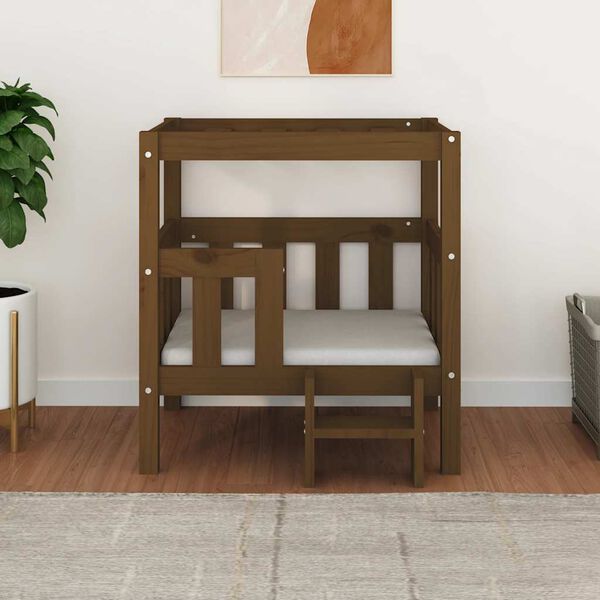 vidaXL Dog Bed Honey Brown 65.5x50.5x70 cm Solid Wood Pine