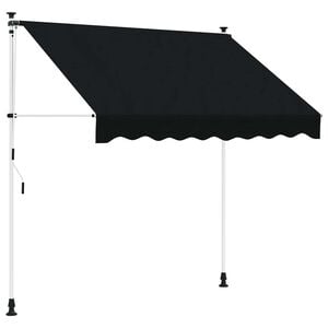 vidaXL Manual Retractable Awning Black 400 cm