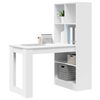 vidaXL Desk with Shelf White 122 x 67 x 145 cm Engineered Wood