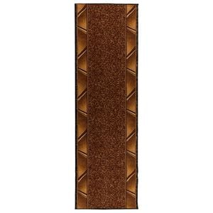 vidaXL Runner Rug FLORNES Woven Brown Zigzag 67 x 150 cm PP 7 mm