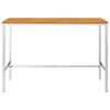 vidaXL Bar Table 160x60x105 cm Solid Acacia Wood and Stainless Steel