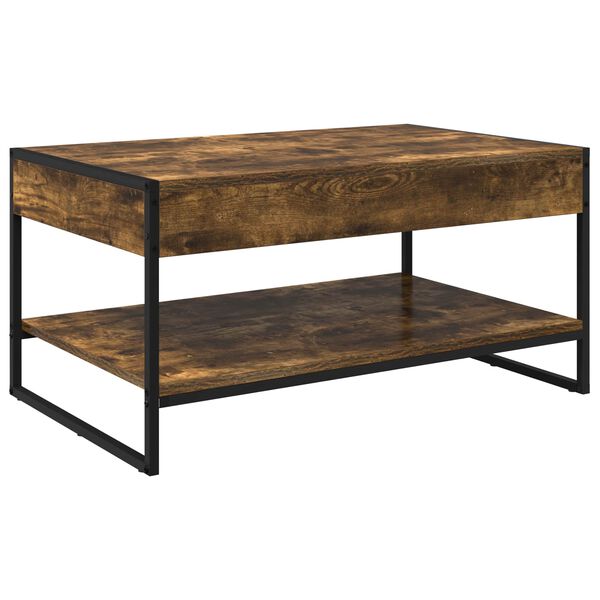 vidaXL Coffee Table Smoke Oak 80 x 50 x 40 cm Engineered Wood