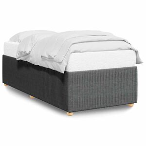 vidaXL Bed Frame without Mattress Dark Grey Single Fabric