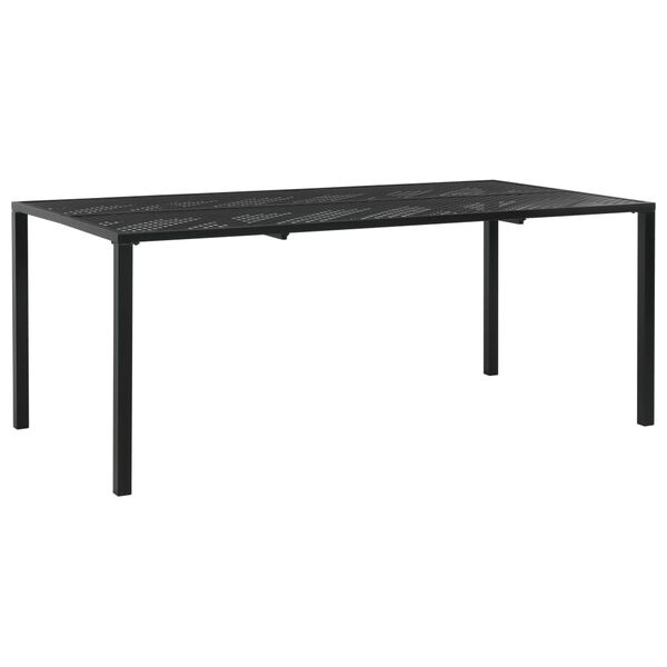 vidaXL 7 Piece Outdoor Dining Set Steel Black