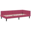vidaXL Corner Bed Frame with Headboard Wine Red 100 cm x 200 cm Velvet