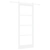 vidaXL Sliding Door ORKDAL White 93 x 232 cm Solid Pine Wood and Glass