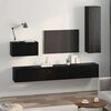 vidaXL Wall TV Cabinet Wall-mounted 4 pcs Black Oak Engineered Wood
