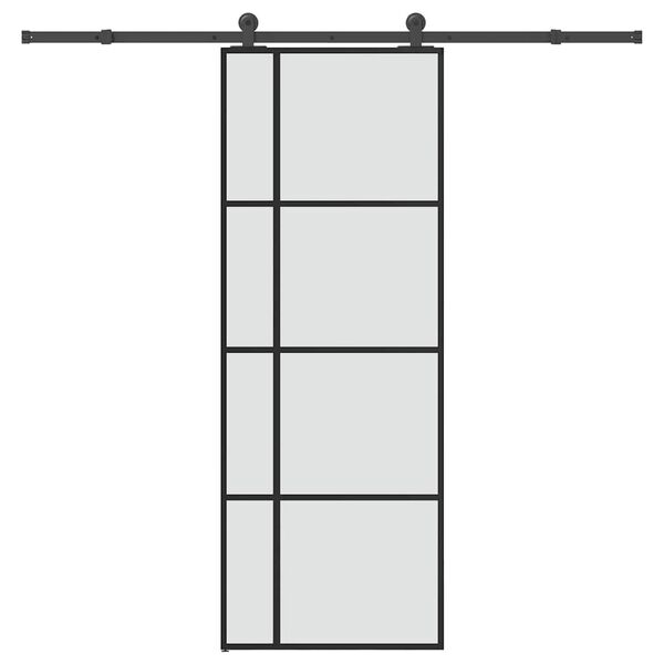 vidaXL Sliding Door with Hardware Set 76x205 cm ESG Glass&Aluminium