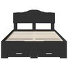 vidaXL Bed Frame with Headboard Black 135 x 190 cm Engineered Wood