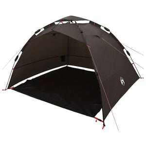 vidaXL Fishing Tent 4-Person Brown Quick Release