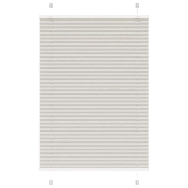 vidaXL Pleated Blind Light Grey 95x100 cm Fabric Width 94.4 cm Polyester