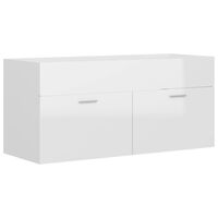 vidaXL Sink Cabinet High Gloss White 100x38.5x46 cm Engineered Wood