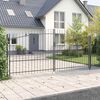 vidaXL Double Gate with Lock Grey 400 x 224.5 cm Steel