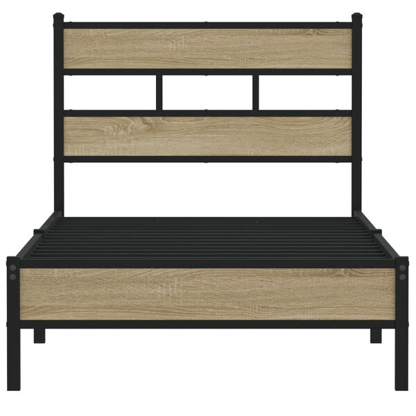 vidaXL Bed Frame without Mattress Sonoma Oak 100x200 cm Engineered Wood