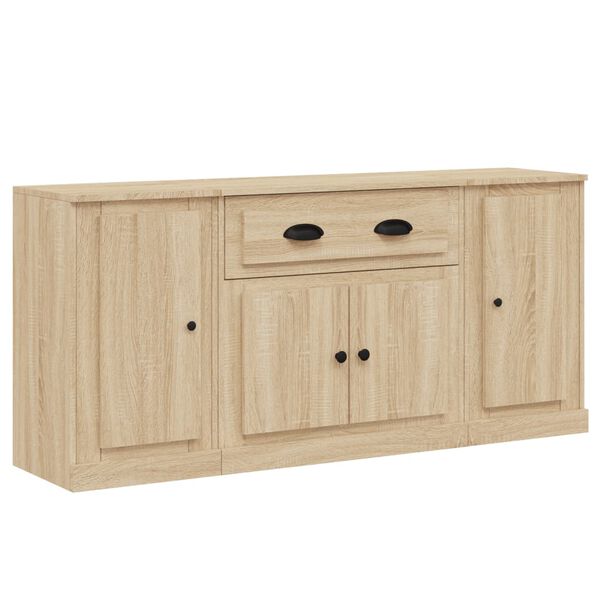 vidaXL Sideboards 3 pcs Sonoma Oak Engineered Wood