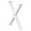 vidaXL Coffee Table Legs X-Shaped 2 pcs White 50x(42-43) cm Steel