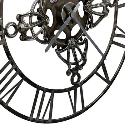vidaXL Wall Clock Silver 78 cm Metal