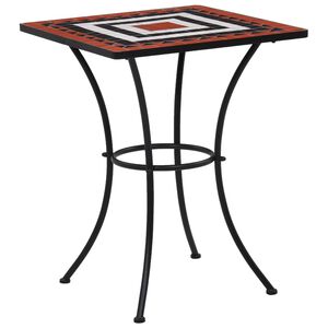 vidaXL Mosaic Bistro Table Terracotta and White 60 cm Ceramic