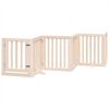 vidaXL Dog Gate with Door Foldable 9 Panels 450 cm Poplar Wood