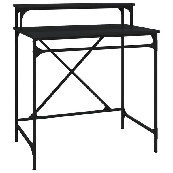 vidaXL Desk Black 80x50x90 cm Engineered Wood and Iron