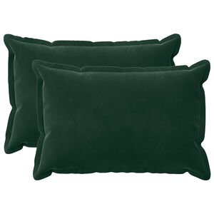 vidaXL Cushion with Pillow HOUTEN 2 pcs Dark Green Velvet