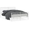 vidaXL Metal Bed Frame without Mattress with Footboard&nbsp;White 140x190cm