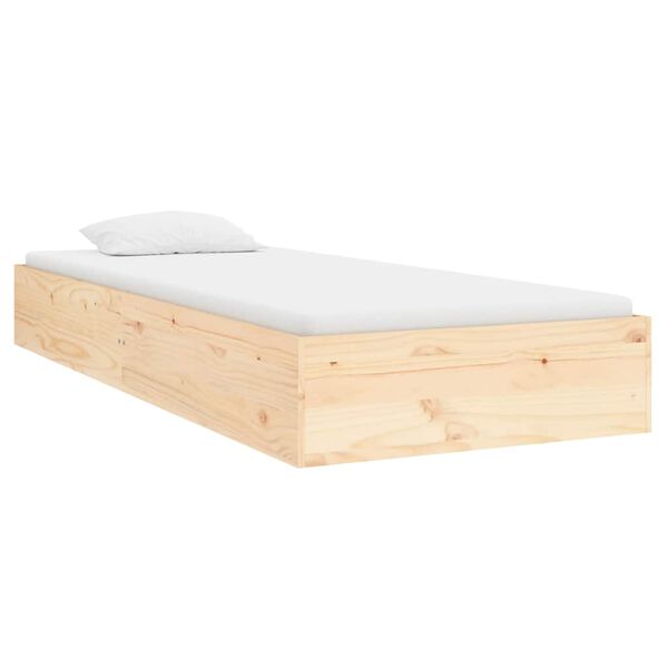 vidaXL Bed Frame without Mattress Solid Wood 75x190 cm Small Single Small Single