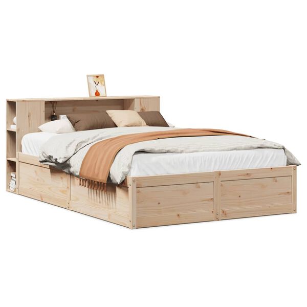 vidaXL Bed Frame without Mattress 150x200 cm King Size Solid Wood Pine