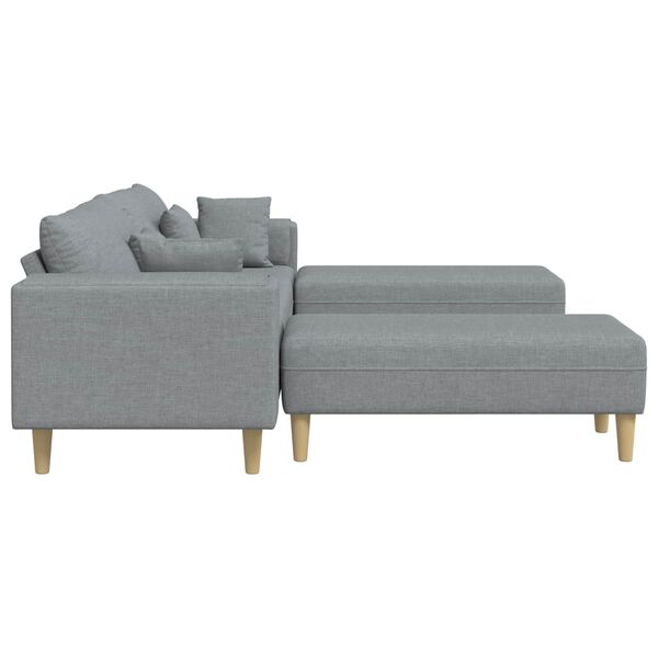 vidaXL Sofa with Cushion 3 pcs Light Grey Fabric