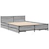 vidaXL Bed Frame with Drawers without Mattress Grey Sonoma 135x190 cm Double