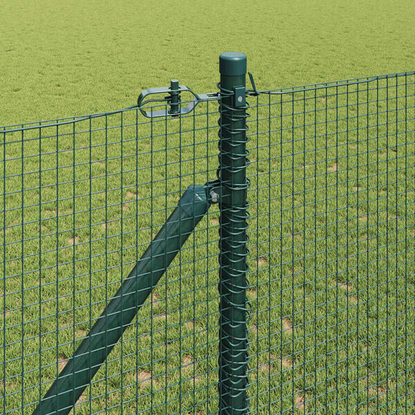 vidaXL Fence Post Green 100 x 1 m (16 x 16 mm mesh) Steel and PVC