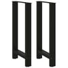 vidaXL Bar Table Legs Black 2 pcs 40x(90-91) cm Steel