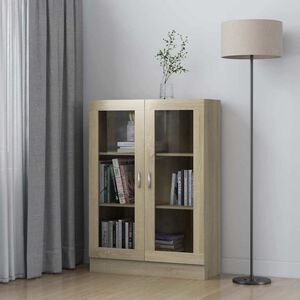 vidaXL Vitrine Cabinet Sonoma Oak 82,5x30,5x115 cm Engineered Wood