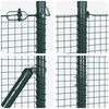 vidaXL Fence with Posts Green 1.4 x 50 m Steel