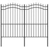 vidaXL Garden Fence with Spear Top Black 240x175 cm Powder-coated Steel