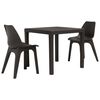 vidaXL 3 Piece Bistro Set Plastic Rattan Brown