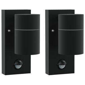 vidaXL Outdoor Wall Lights 2 pcs Black 6.5 x 10.5 x 16 cm