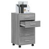 vidaXL Drawer Cabinet with Castors Grey Sonoma Engineered Wood