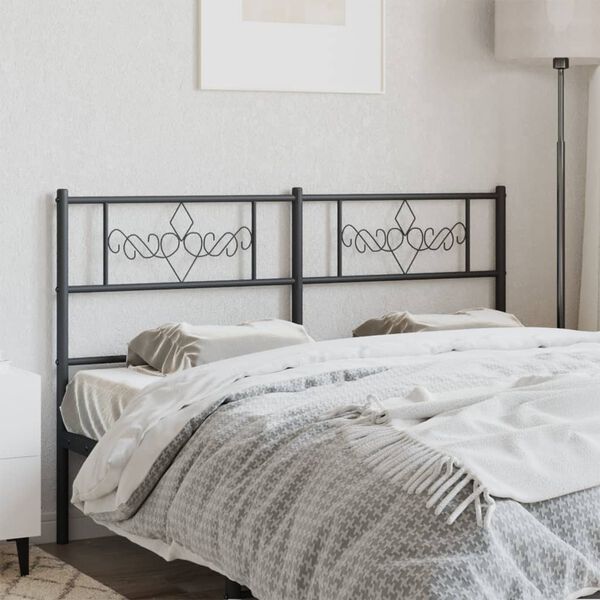 vidaXL Metal Replace Headboard Black 120 cm