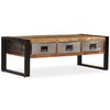 vidaXL Coffee Table with 3 Drawers Solid Reclaimed Wood 100x50x35 cm