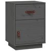 vidaXL Bedside Cabinet Grey 40x34x55 cm Solid Wood Pine